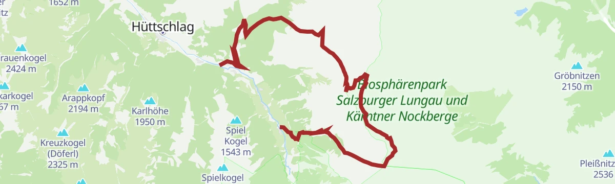 Route map: Hüttschlag: Murtörl - Nebelkarscharte - Klingspitz